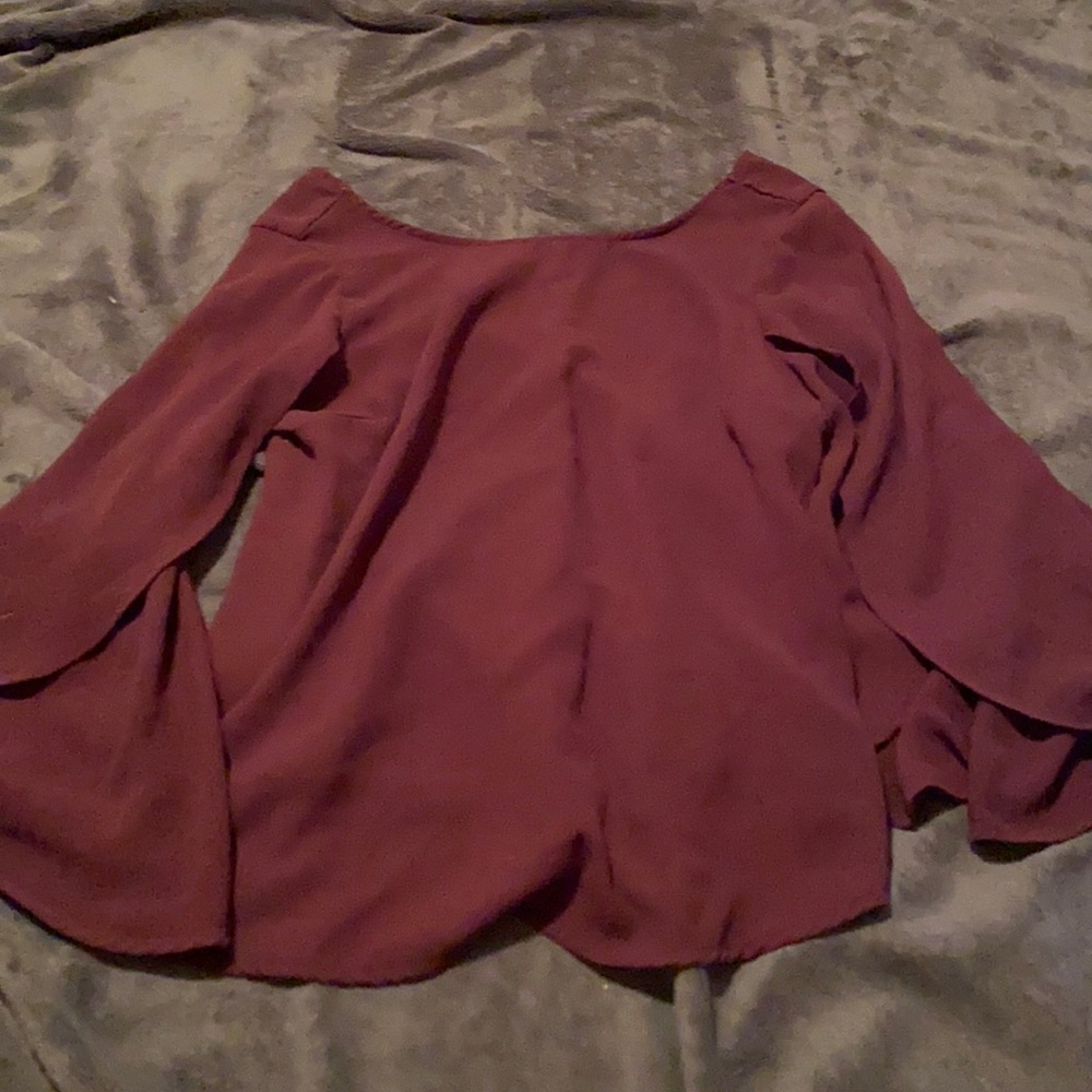 Maroon long sleeve top